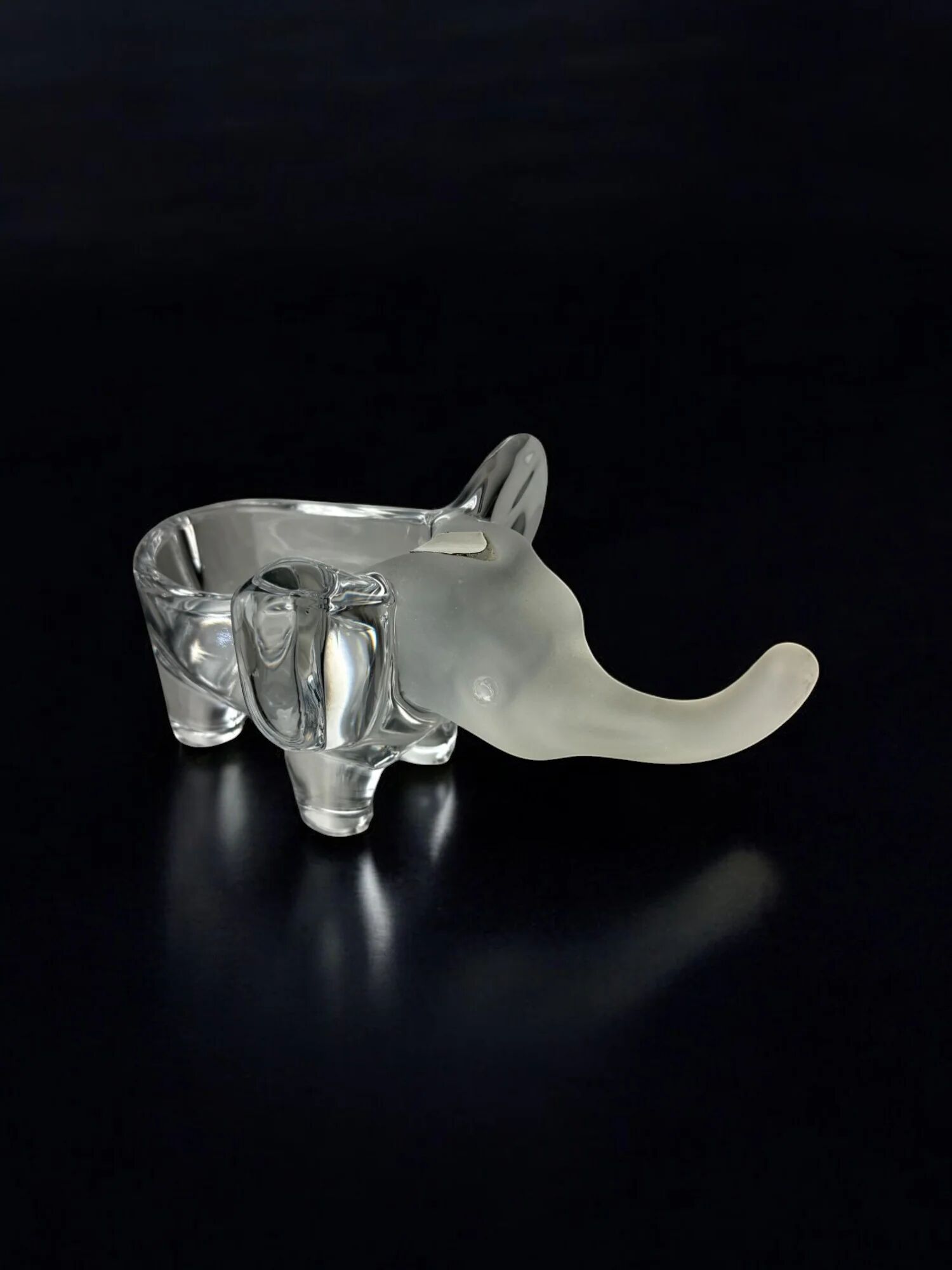 Elephant ashtray in Murano glass and silver piece, Italy, 1970s
