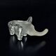 Elephant ashtray in Murano glass and silver piece, Italy, 1970s