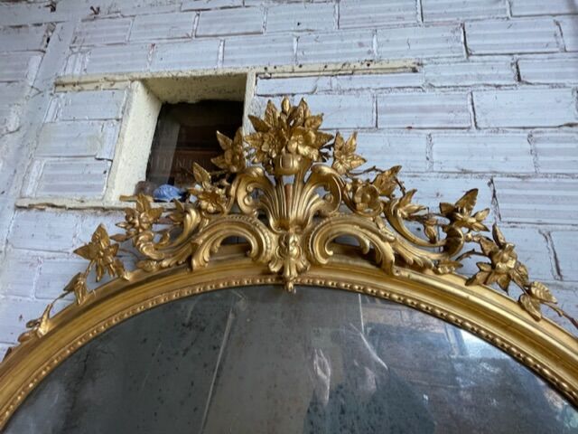 Oval Mirror Louis XV gilded wood