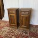 Pair of antique solid oak bedside tables