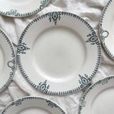 6 mismatched Saint Amand ironstone flat plates