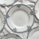 6 assiettes plates terre de fer dépareillées Saint Amand