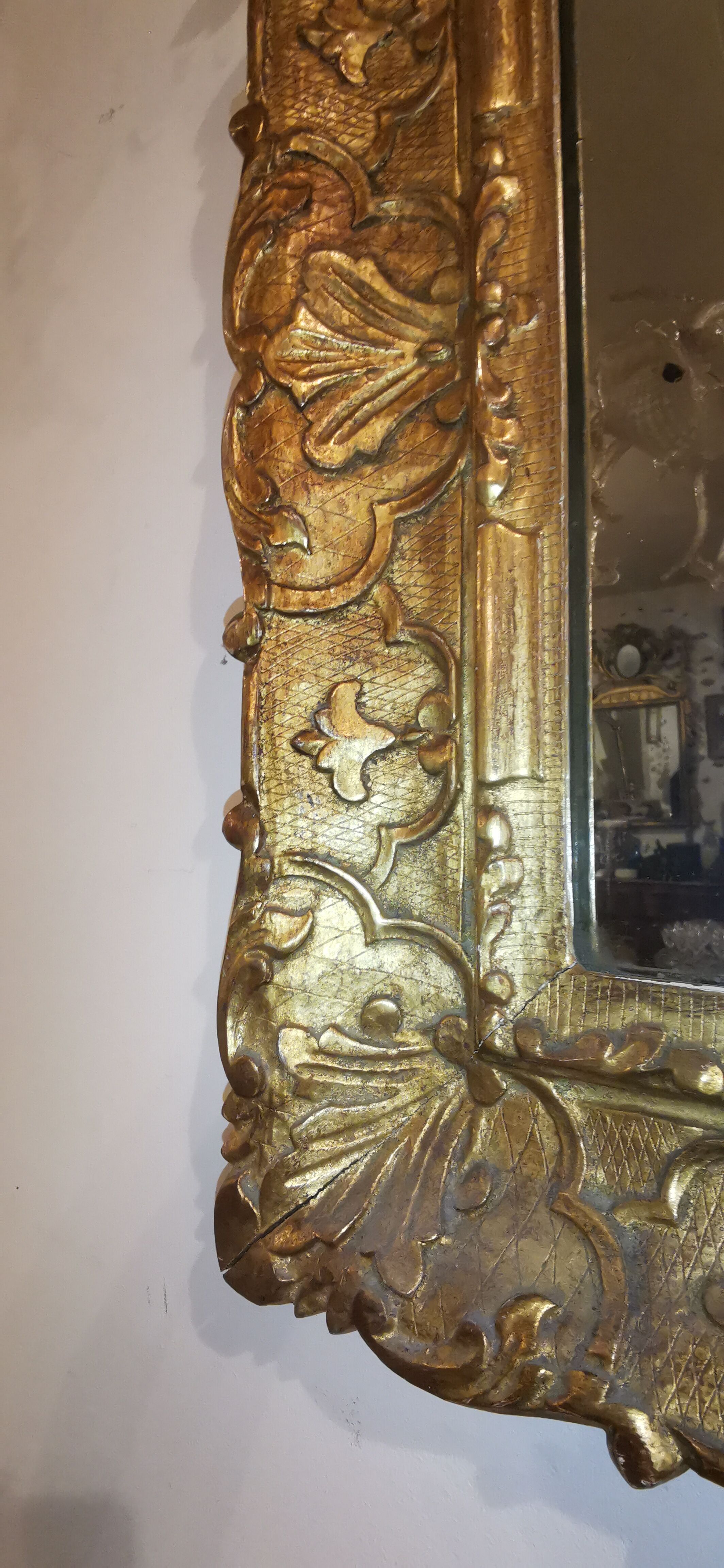 Gilded wood mirror Rockery