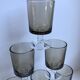 Set of 5 glasses with liqueur smoked glass design 70s