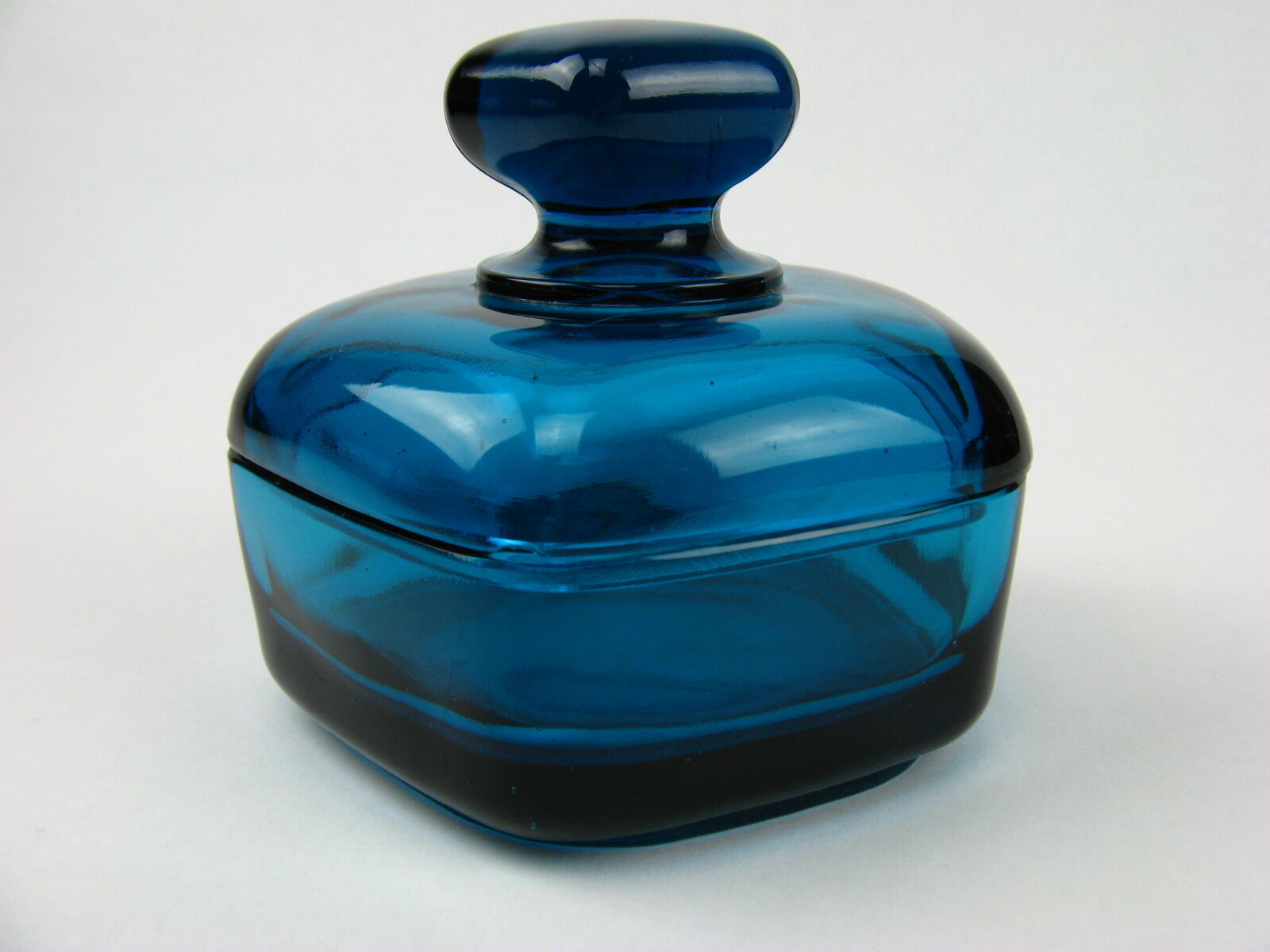 Blue glass candy box