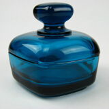 Blue glass candy box