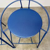 Pair of Pascal Mourgue bar stools, Lune D'Argent model, Fermob, 1980s