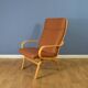 Paire de fauteuils de milieu de siècle en cuir et base en hêtre, design danois