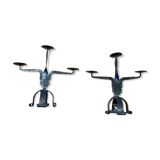 Pair of Brutalist Modernist Chandeliers