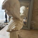 Bust of a young girl with long braids, Art Nouveau style