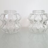 Set of 2 Tulip glass lampshades vintage chandelier wall light
