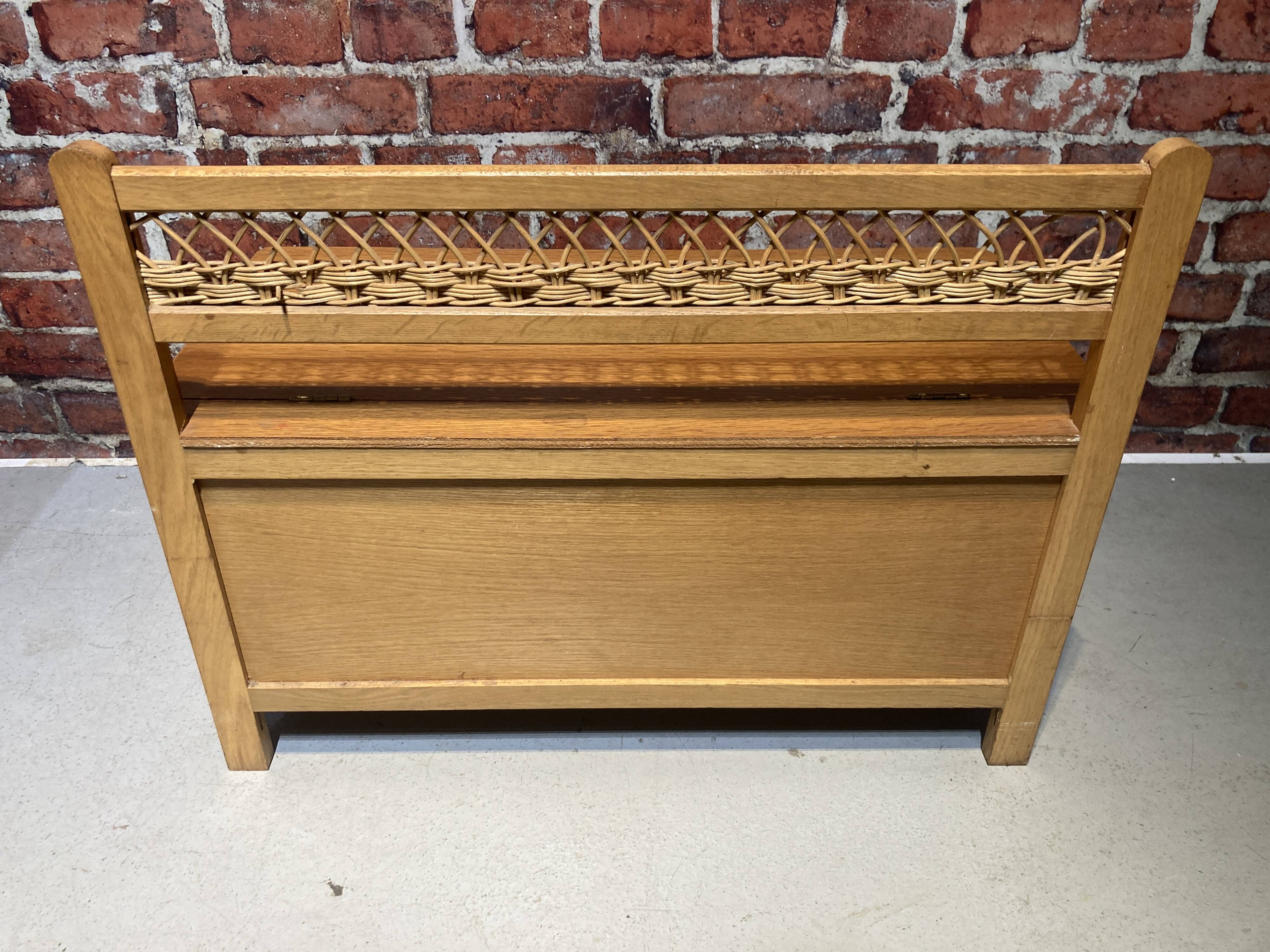 Wood and rattan chest bench