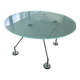 Table Nomos Norman Foster, verre et aluminium.