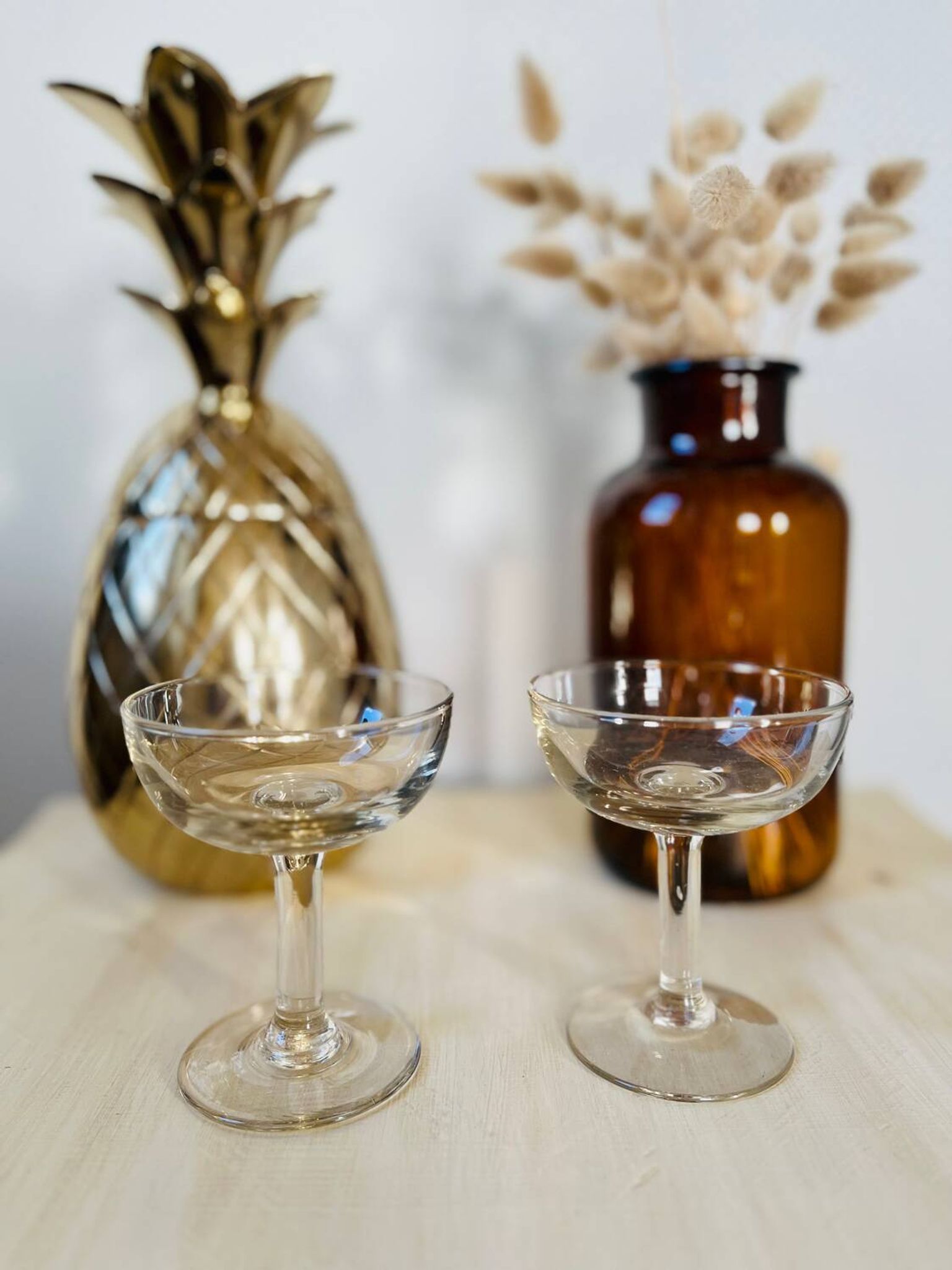 Lot de 2 coupes de champagne anciennes