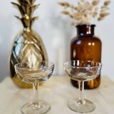 Set of 2 old champagne glasses