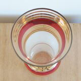 Large blown and enameled glass vase from the 1960s
