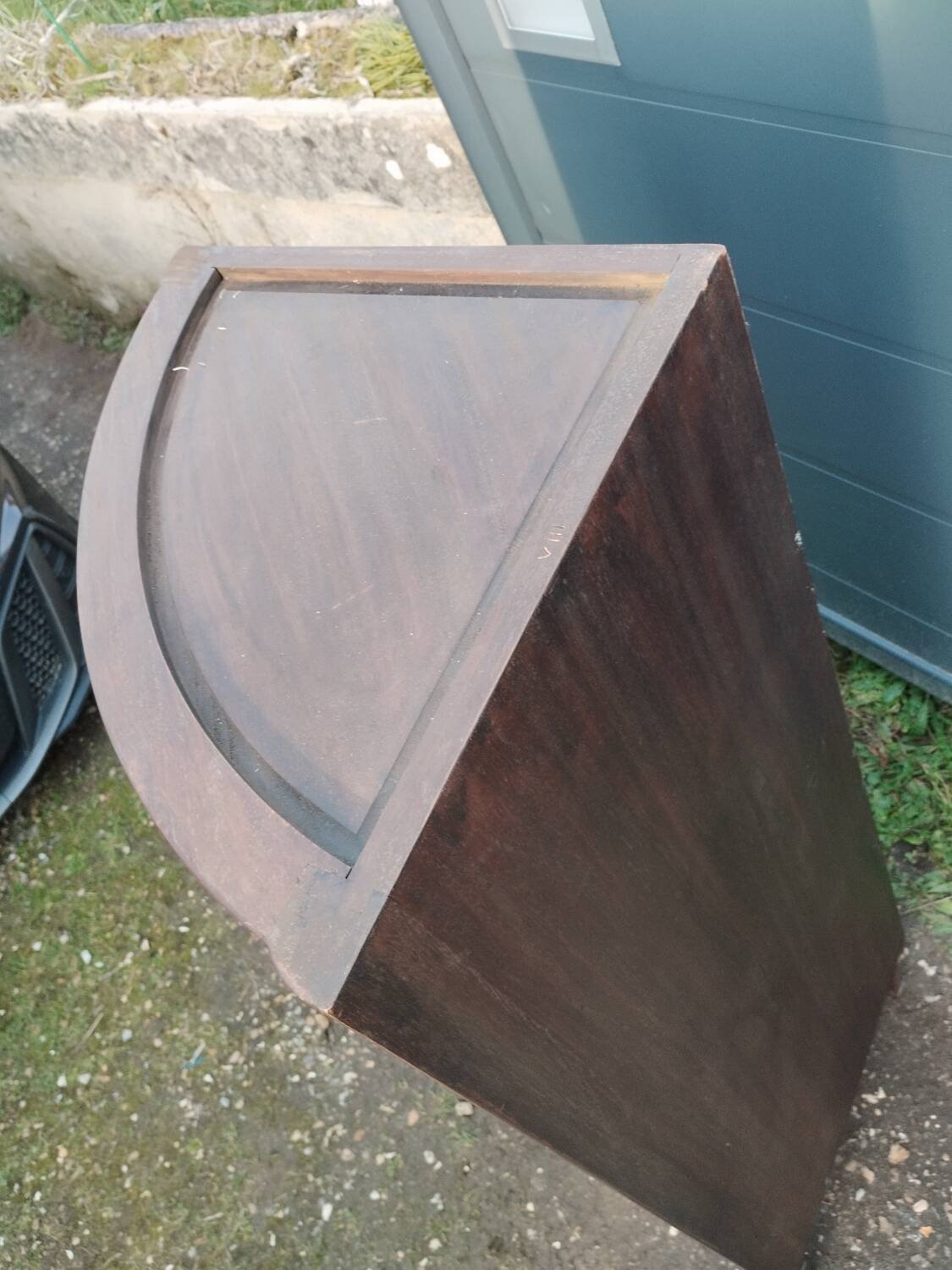 Antique Louis XVI style corner unit with marble top