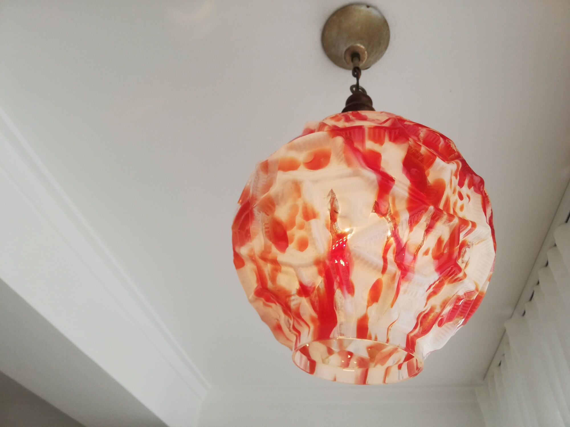 Suspension globe rouge Murano