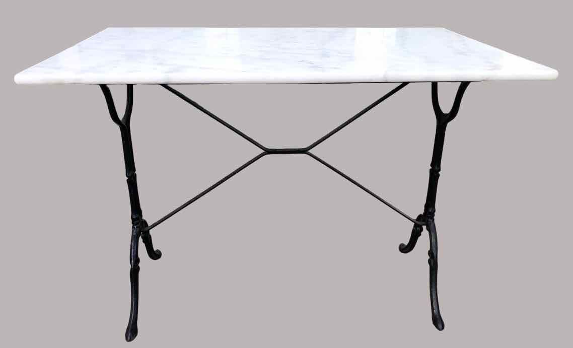 Marble and cast iron bistro table
