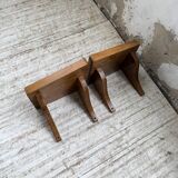 Pair of modernist constructivist wall-mounted bedside tables