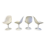 Vintage fiberglass space age tulip dining chairs, set of 4 - 1960s