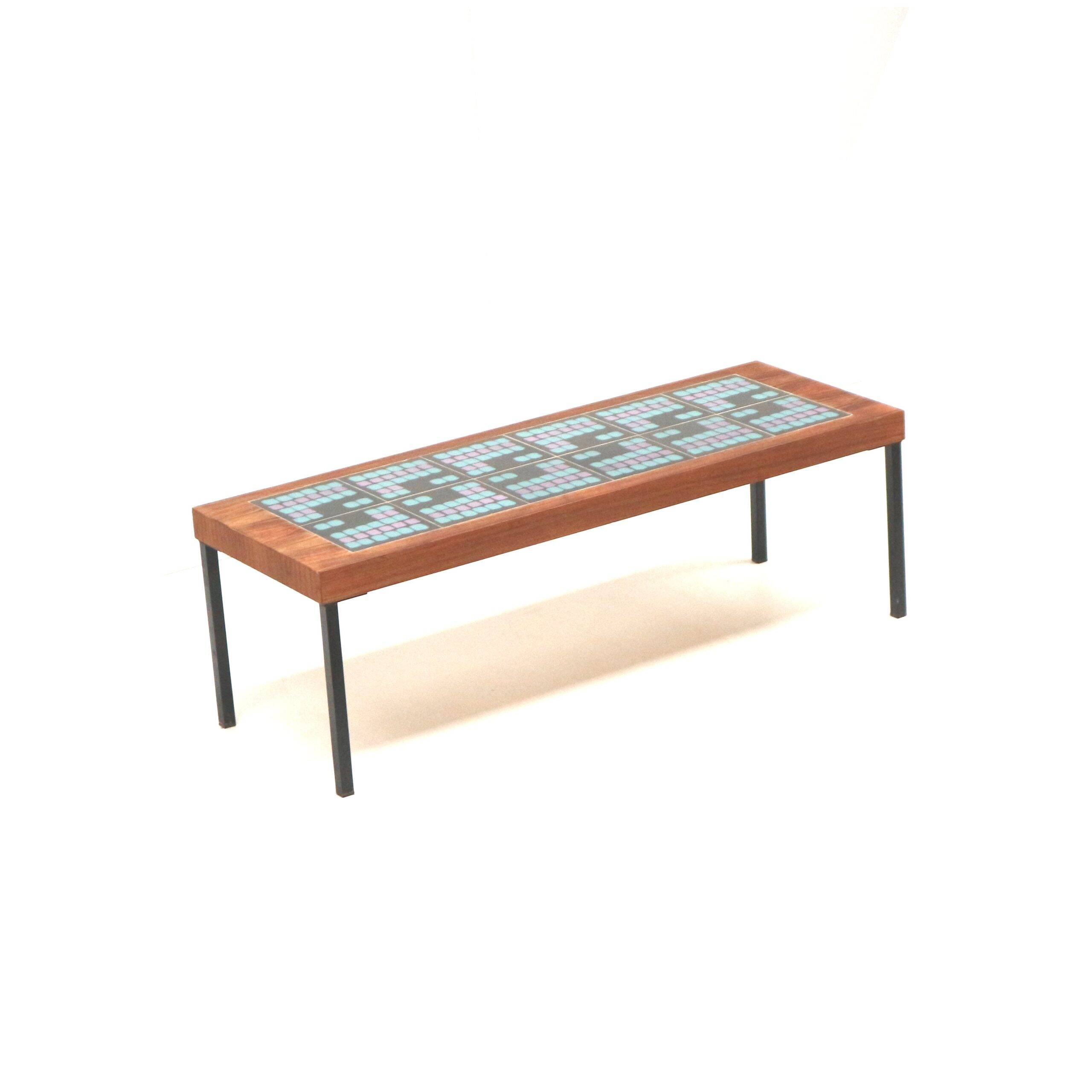 Table basse vintage en céramique fabriquée dans les années 1970