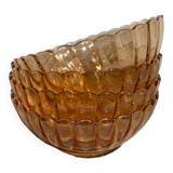 4 amber glass bowls