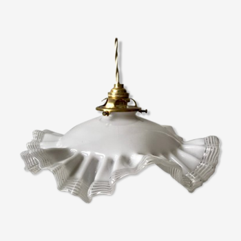 Opaline suspension in pleated glass 40s-50s