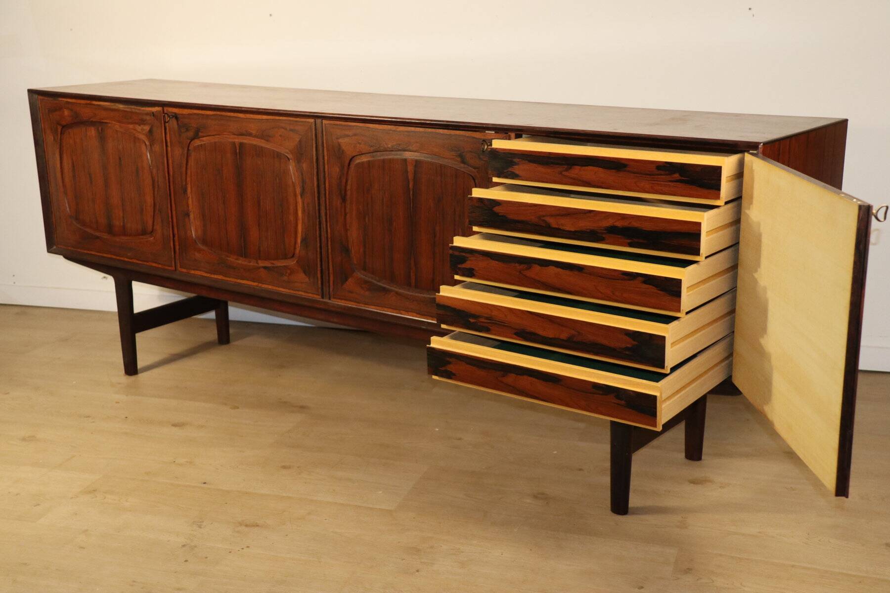 Scandinavian enfilade in rosewood by Fredrik Kayser, 1960