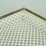 Vintage tray, perforated metal and brass, attr. to mathieu matégot 50s