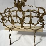 20th century openwork bronze and brass magazine rack