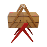 Red compass foot worker