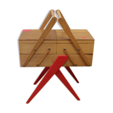 Red compass foot worker