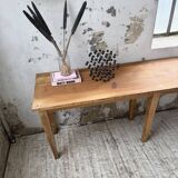 Oak and pine farmhouse console table