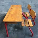 School desk vintage bench