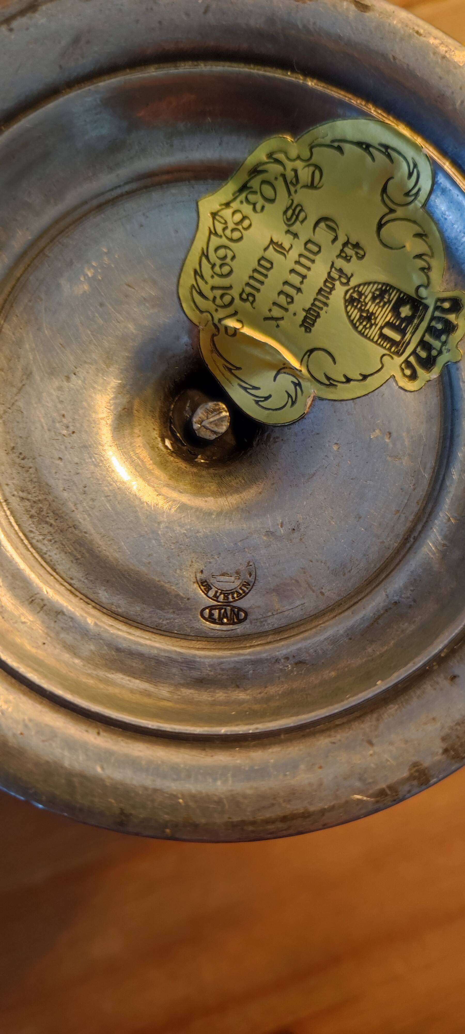 Candle holder three pewter lights