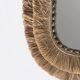 Handcrafted oval mirror in raffia and shells