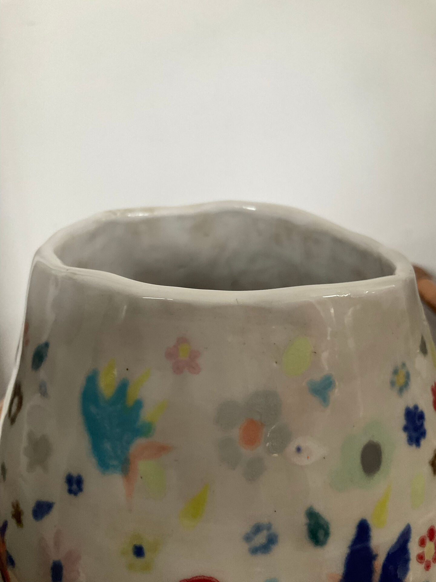 Vase boule vintage en céramique émaillé décor Millefiori
