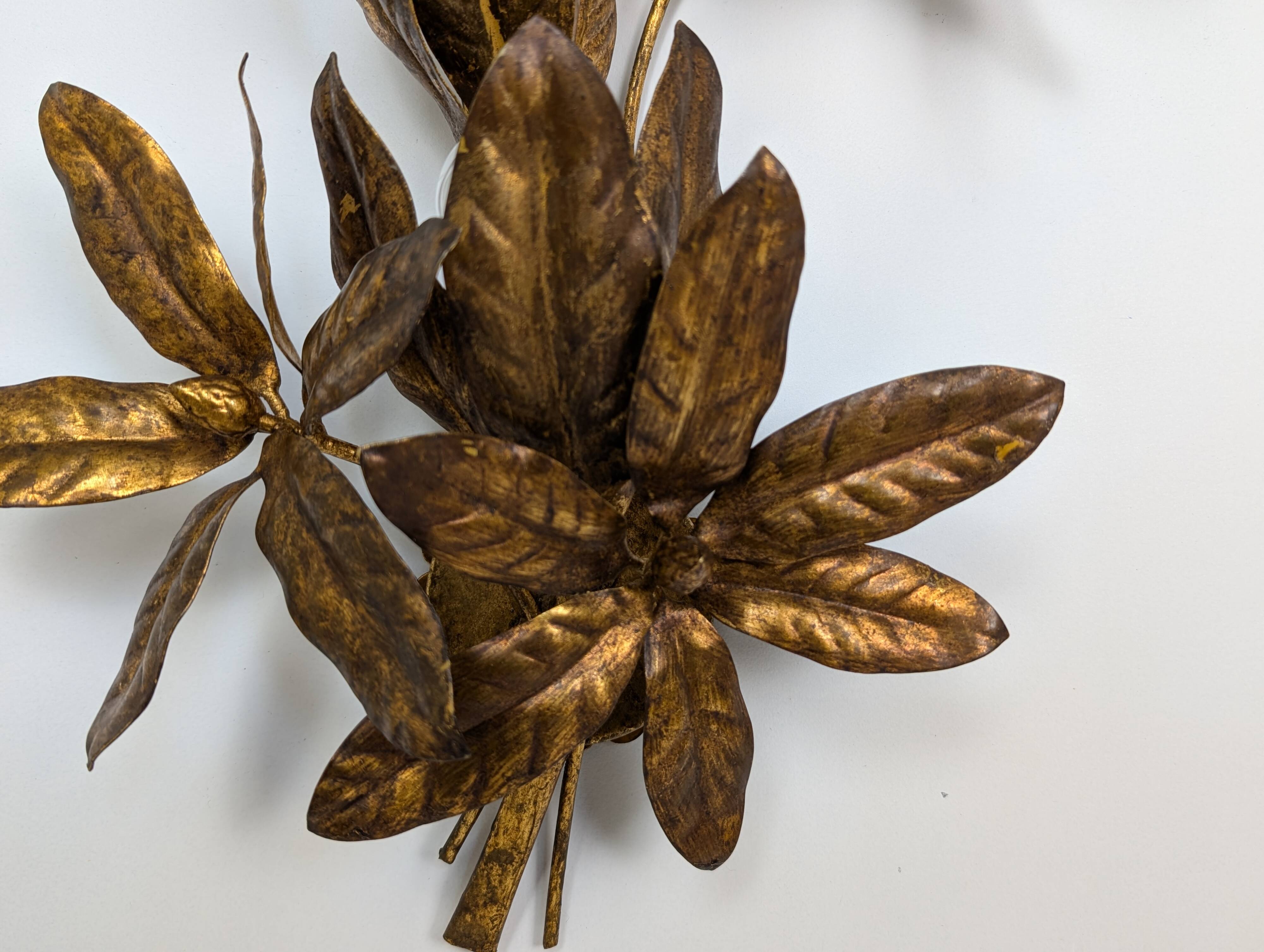 Golden leaf wall light 1970