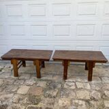 Tables basses jumelles en bois 1950