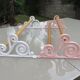 Old towel rack art deco in pink enamelled cast iron