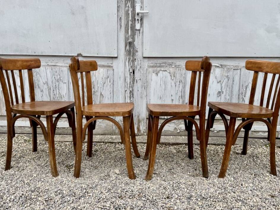 Series Lot of 8 old vintage bistro chairs