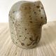 Stoneware salt pot, blue flower decor