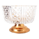 Chiseled crystal bowl with gilded metal base