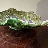 Vintage ceramic leaf-shaped vide poche, signed.