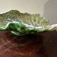 Vintage ceramic leaf-shaped vide poche, signed.
