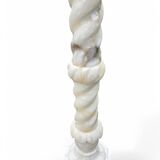 Neoclassical alabaster urn lamp on column