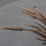 Hollywood regency gilt sheaf of wheat side table “coco chanel”, Italy 1960s