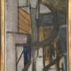 Original Danish Oil on Canvas – “Gul Figurkomposition” by P. Primdahl – Signed – Dated 1958 – Vintage & Framed – 43 × 27 cm (16.9" × 10.6")