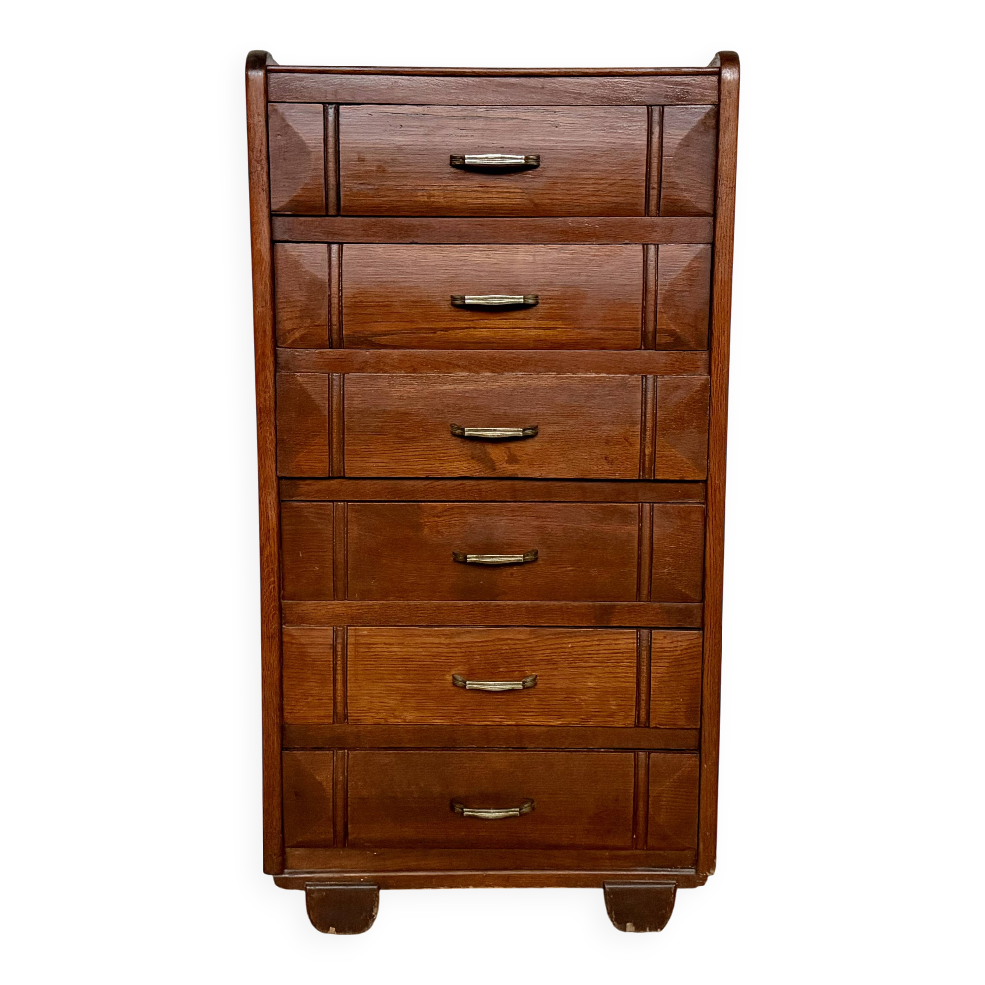 Vintage wooden weekly planner – 6 drawers – elegant and practical